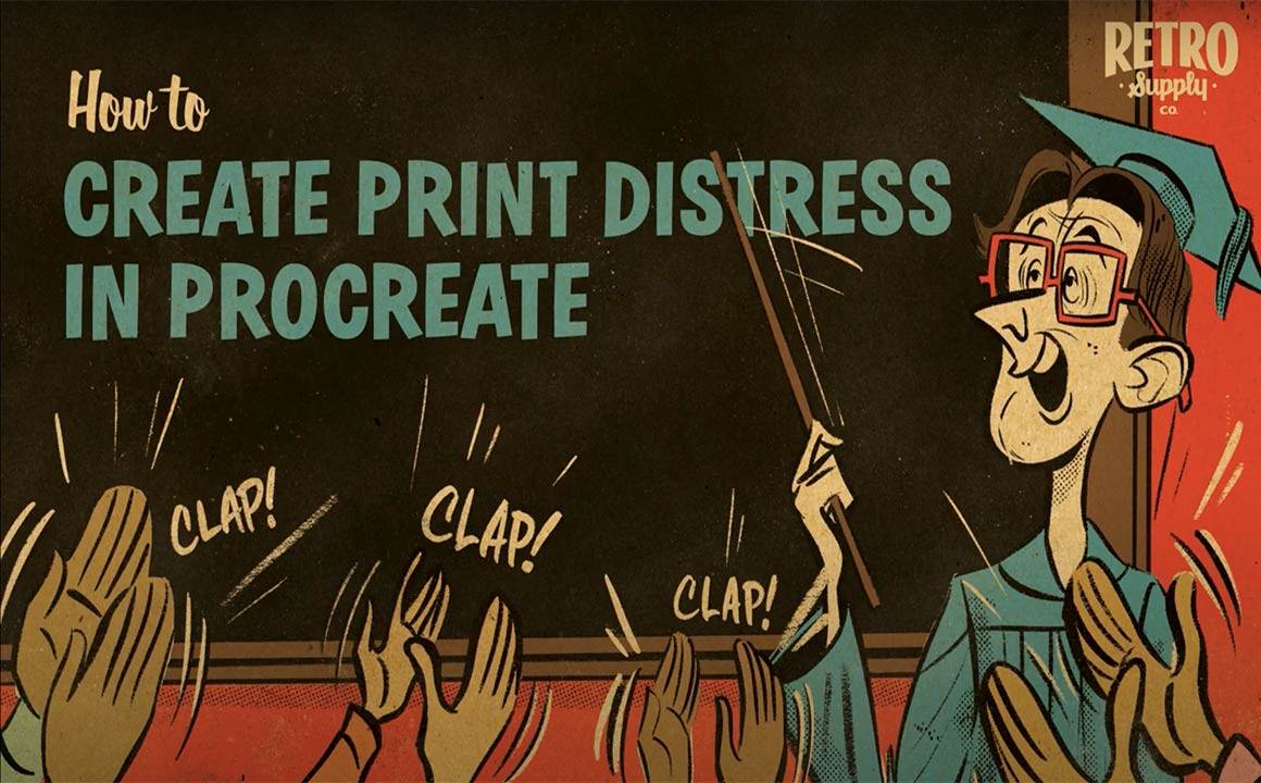 How to create print distress in Procreate by RetroSupply Co.