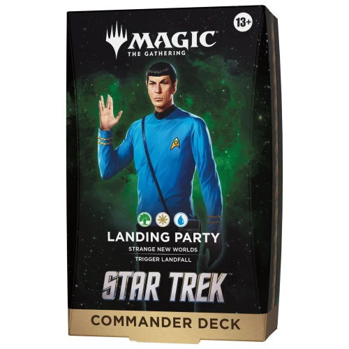 Magic: The Gathering Star Trek Commander Deck featuring a character in a blue uniform.