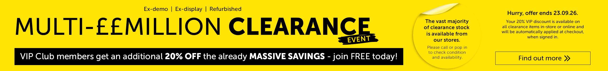 Clearance - VIP Club members get an additional 20% off