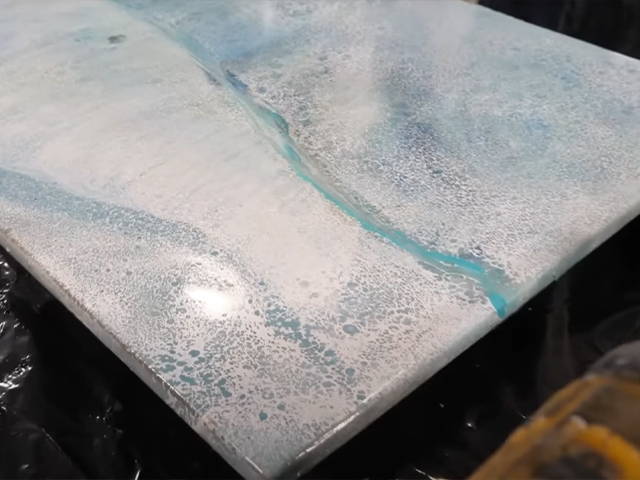 blue epoxy gran ite with epoxy