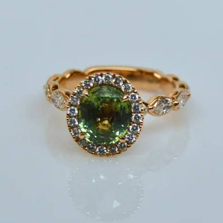 green sapphire engagement ring