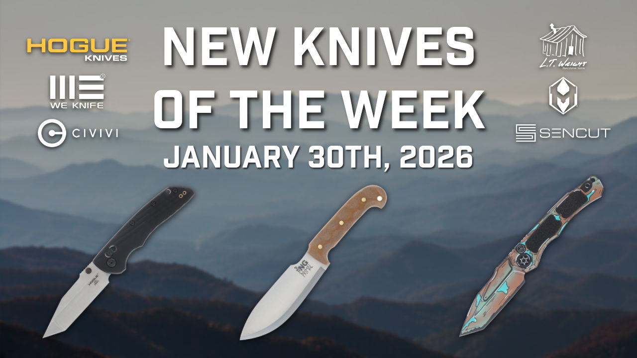 New knives of the week, January 30th, 2026, featuring various designs.