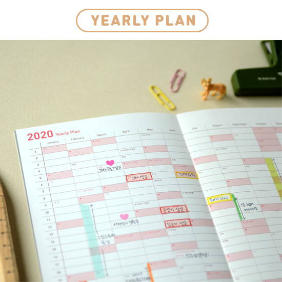 Yearly plan - Jam Studio 2020 One fine day dated weekly planner scheduler