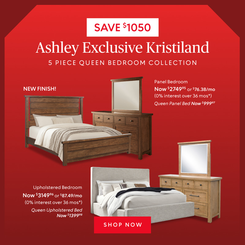 Save $1,050 on Kristiland five-piece queen bedroom sets, from $2,749.95.