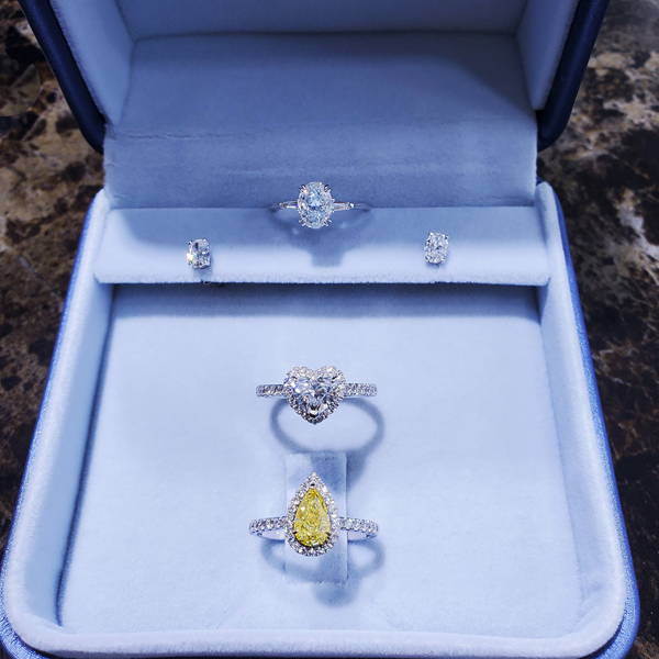 Fancy-cut colored diamond and white diamond jewelry — WILLS JEWELLERY