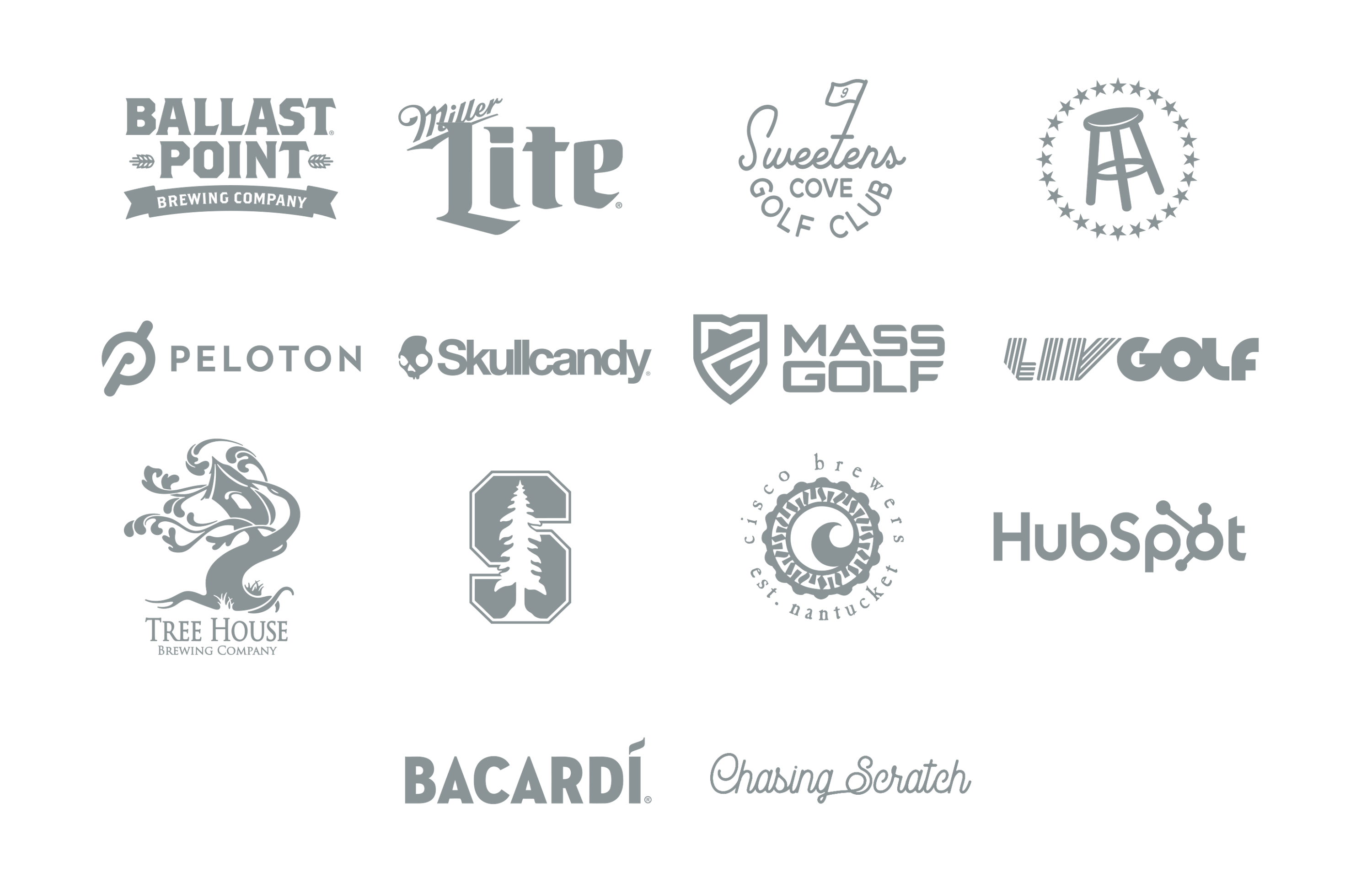 brand logos of companies who have used Cayce Golf for Custom golf Head Covers