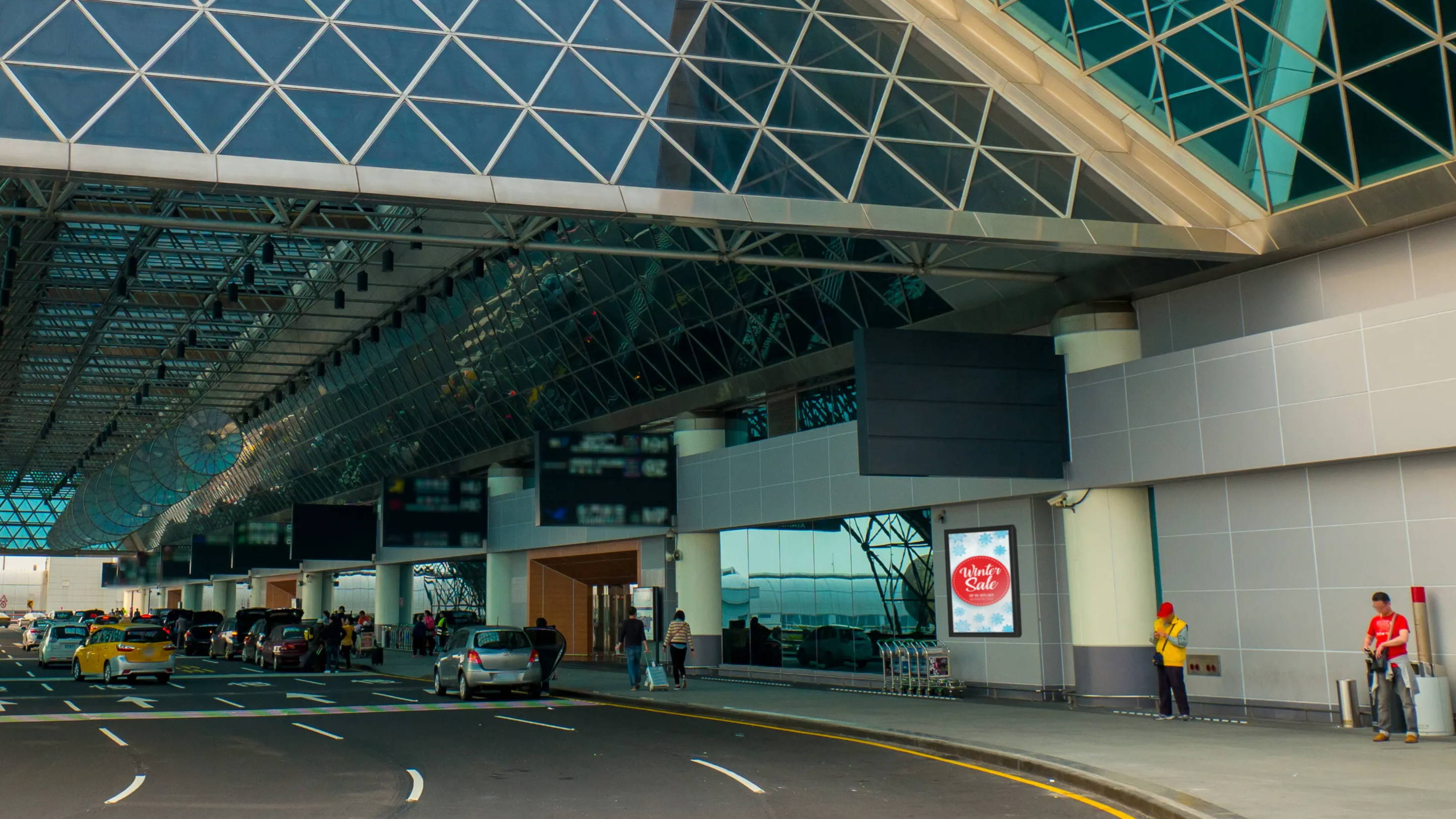 Airport signage - outdoor digital display The TV Shield PRO Portrait