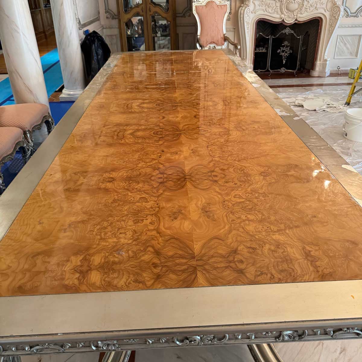Olive Ash Burl Veneer used on table top