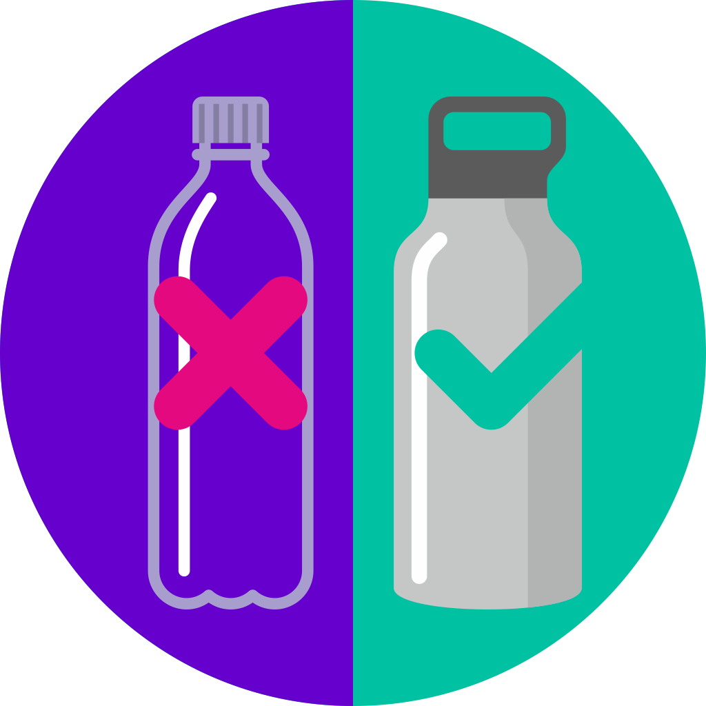 Set of 6 x Purple 500ml Water Drinks Bottles BPA Free Plastic Childrens Adults 