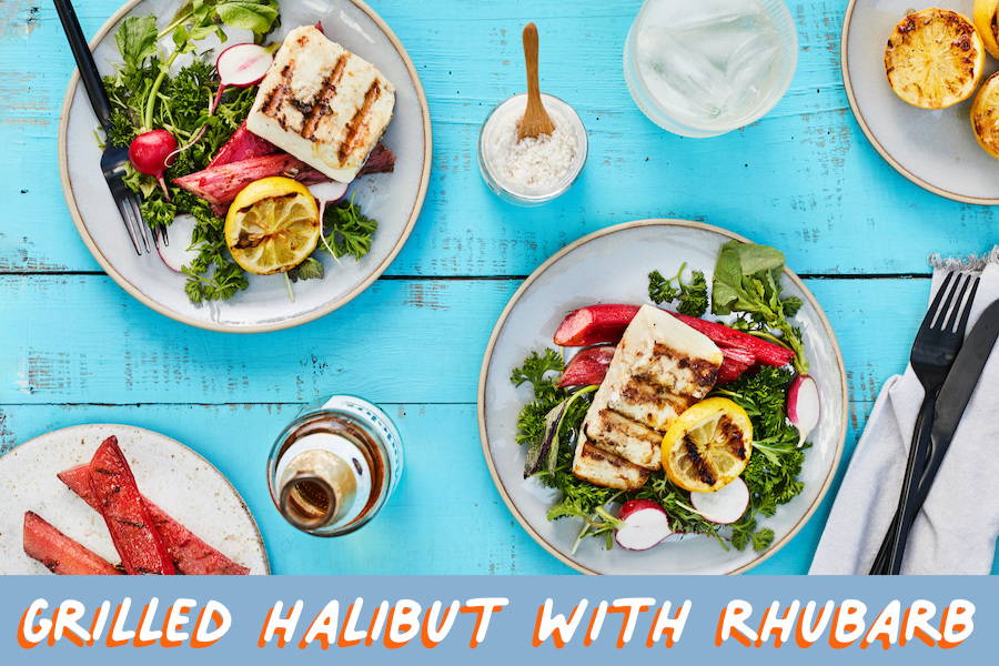 Grilled Halibut with Rhubarb recipe