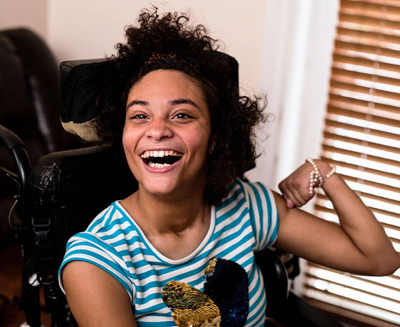 Teenager with cerebral palsy who uses Tobii Dynavox solutions