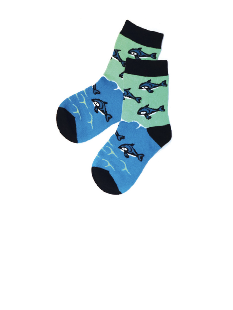 Whale Kids Art Socks by Simone Diamond, Coast Salish