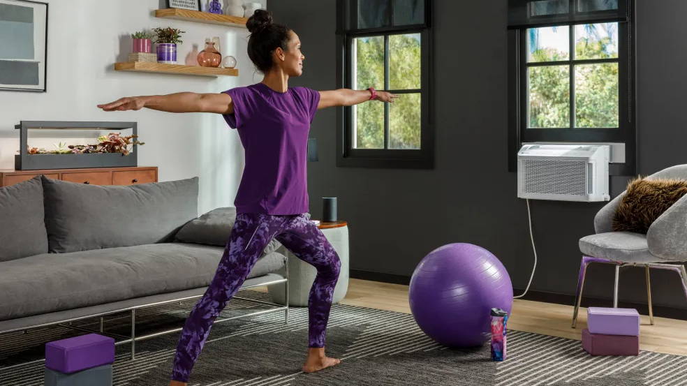 woman doing yoga