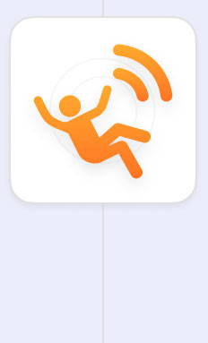 icon of falling person with alert sounding