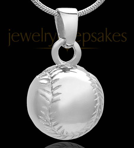 Sterling Silver Baseball Cremation Jewelry