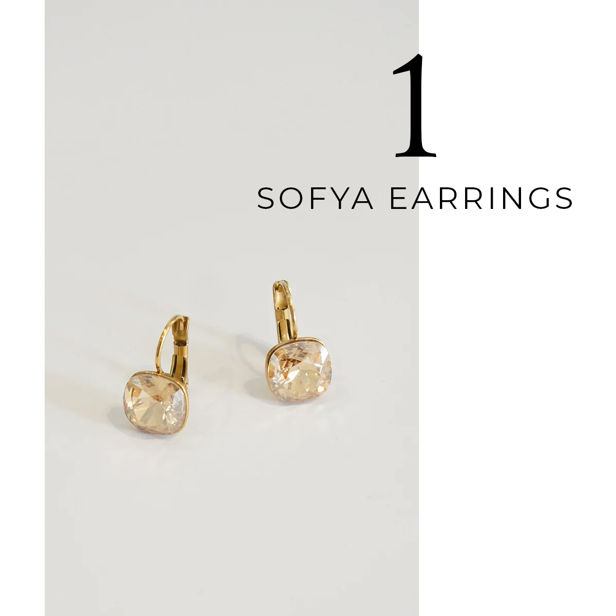 A pair of Gold crystal earrings