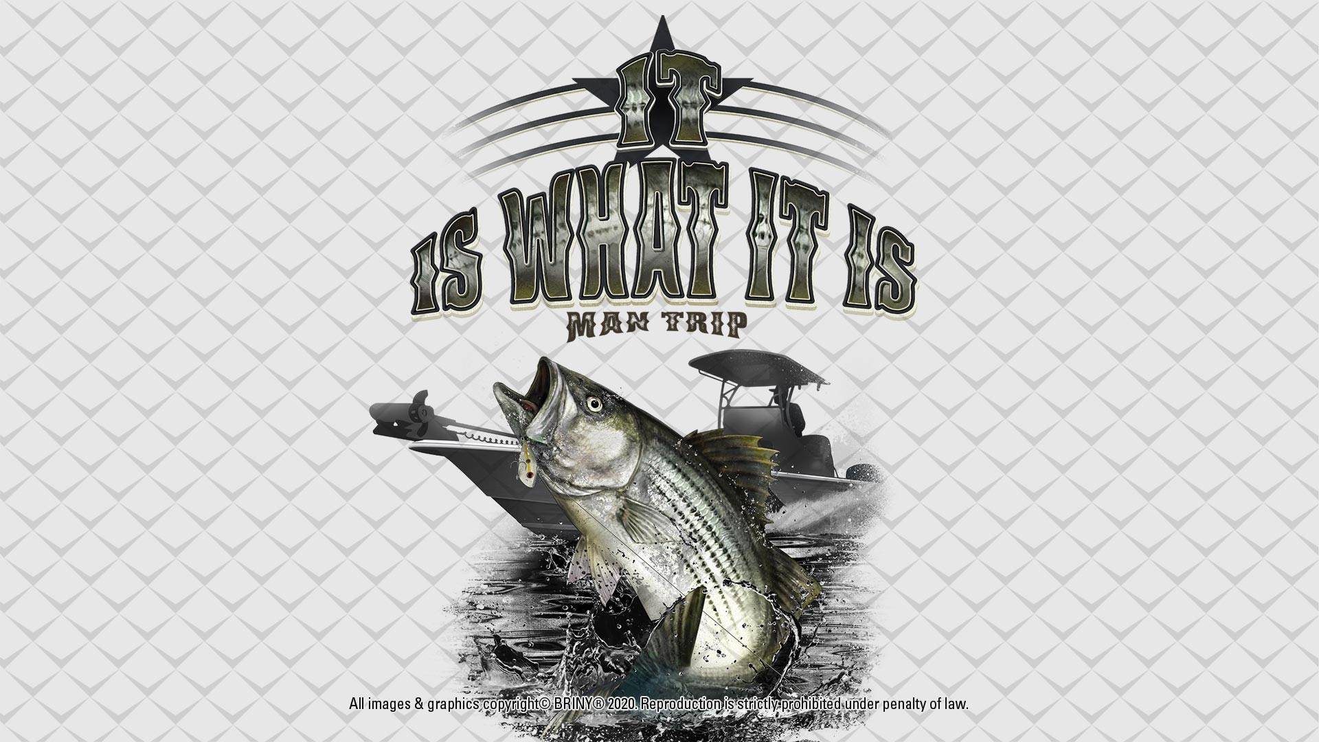 Briny-Striper Bass and lettering Graphic for custom fishing shirts