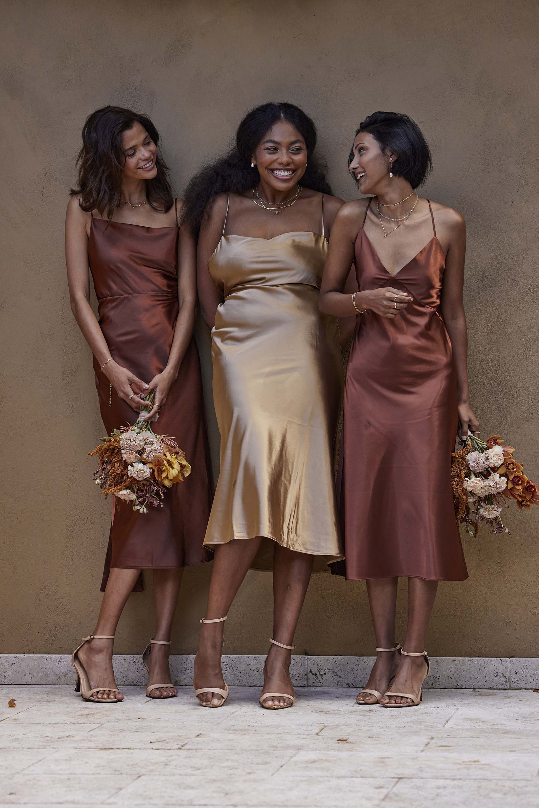 brown bridesmaid dress