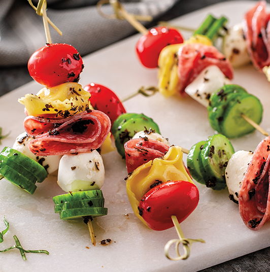 Balsamic & Basil Appetizer Kabobs