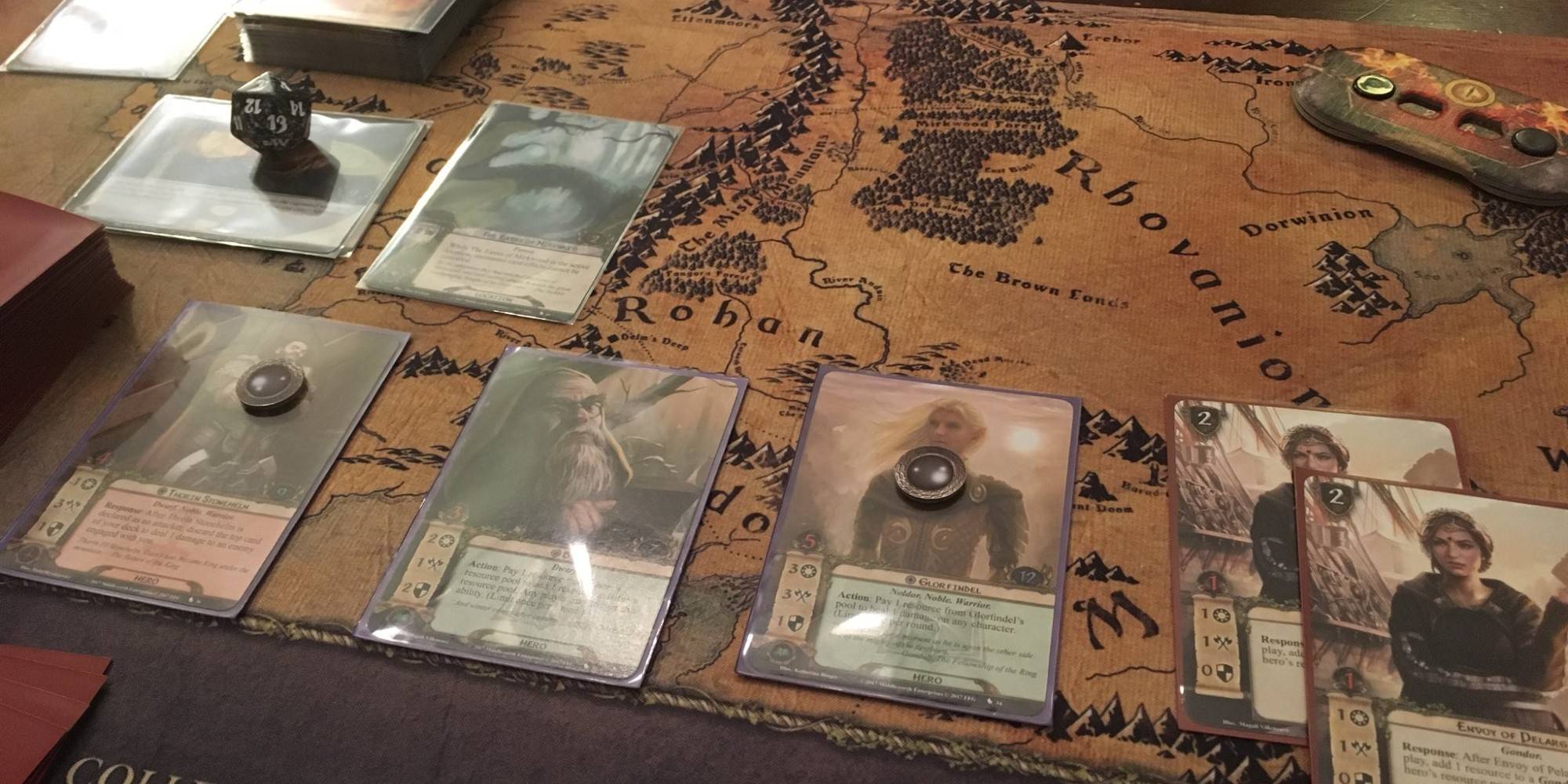 A game of The Lord of the Rings: The Card Game in progress 