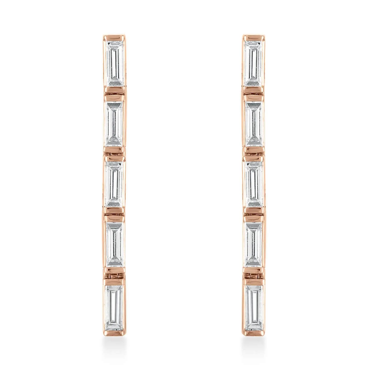 baguette diamond tennis earrings