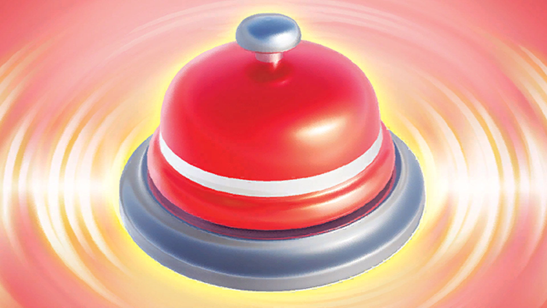 The artwork from the Pokémon TCG card Call Bell, demonstrating the notification function on the Magic Madhouse App.