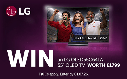 Win an LG 55” OLED TV worth £1799. Enter by 01.07.26.