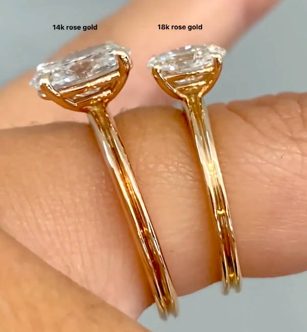 14k rose gold vs. 18k rose gold ring