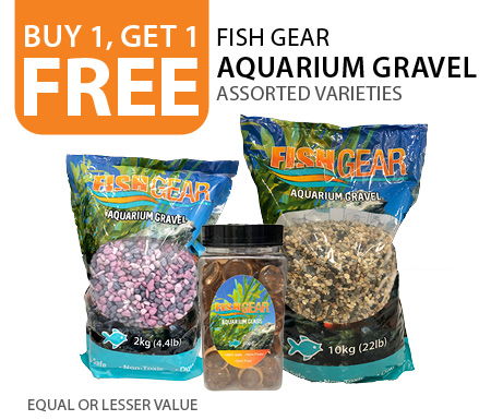 Buy 1, get 1 free Fish Gear Aquarium Gravel. Equal or lesser value