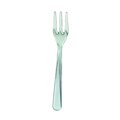 A greenish translucent mini fork