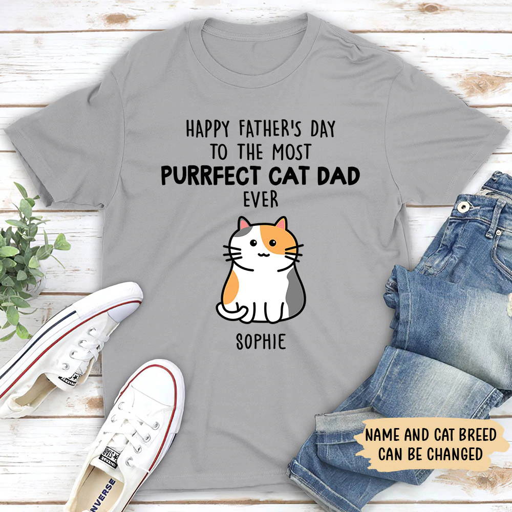 PURRFECT CAT DAD - PERSONALIZED CUSTOM UNISEX T-SHIRT