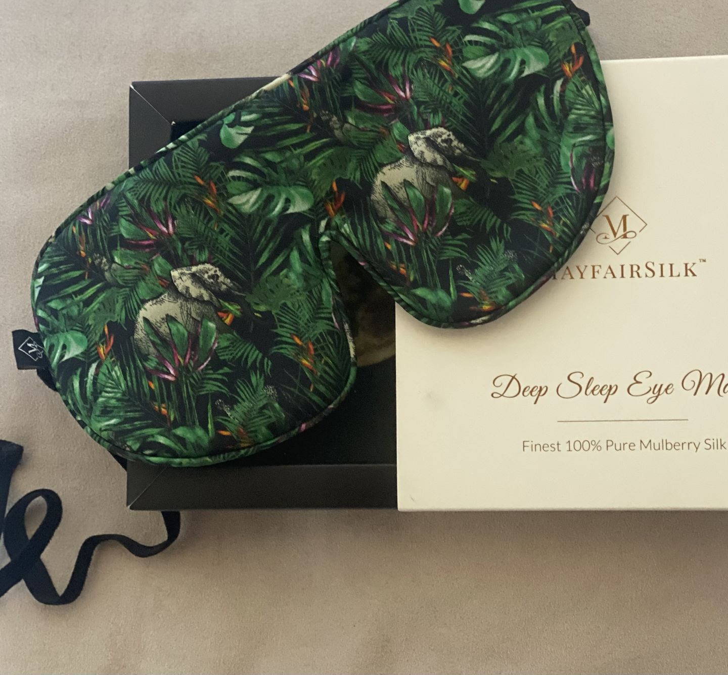 Jungle print Silk Sleep Mask in a gift box 