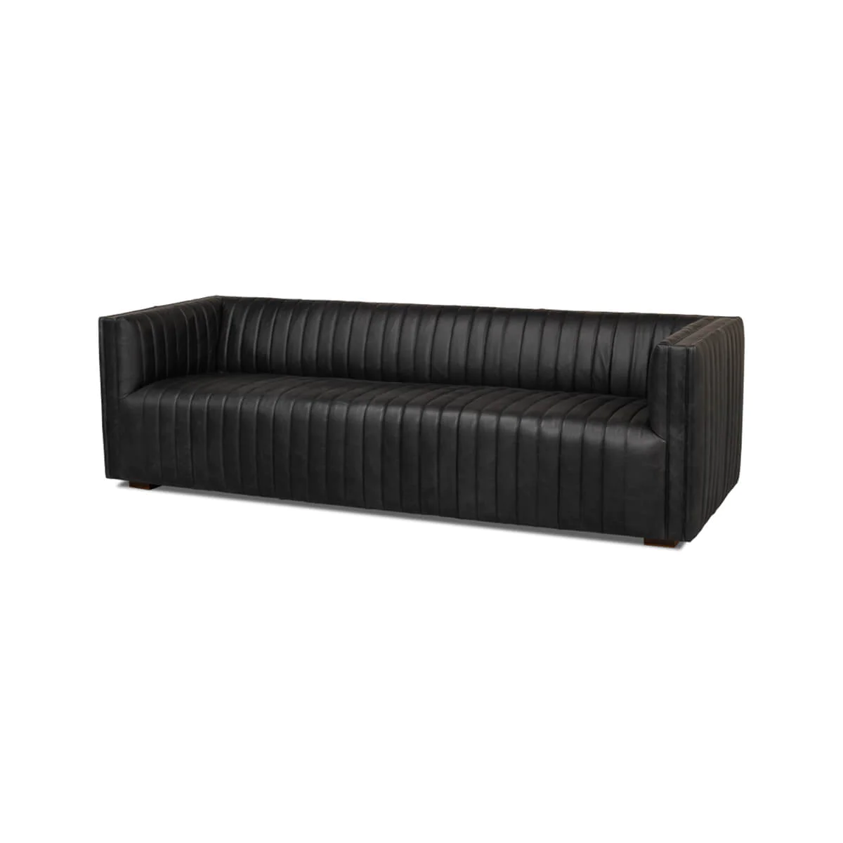 modern black leather sofa