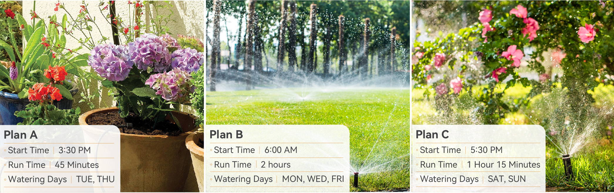  sprinkler timer 3 Watering Plans