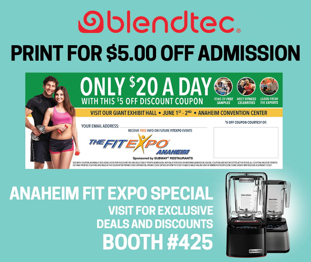 five Dollars off Anaheim Fit Expo