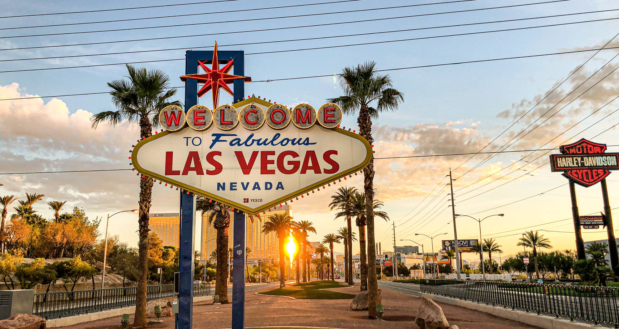 The fabulous Las Vegas sign at sunrise.