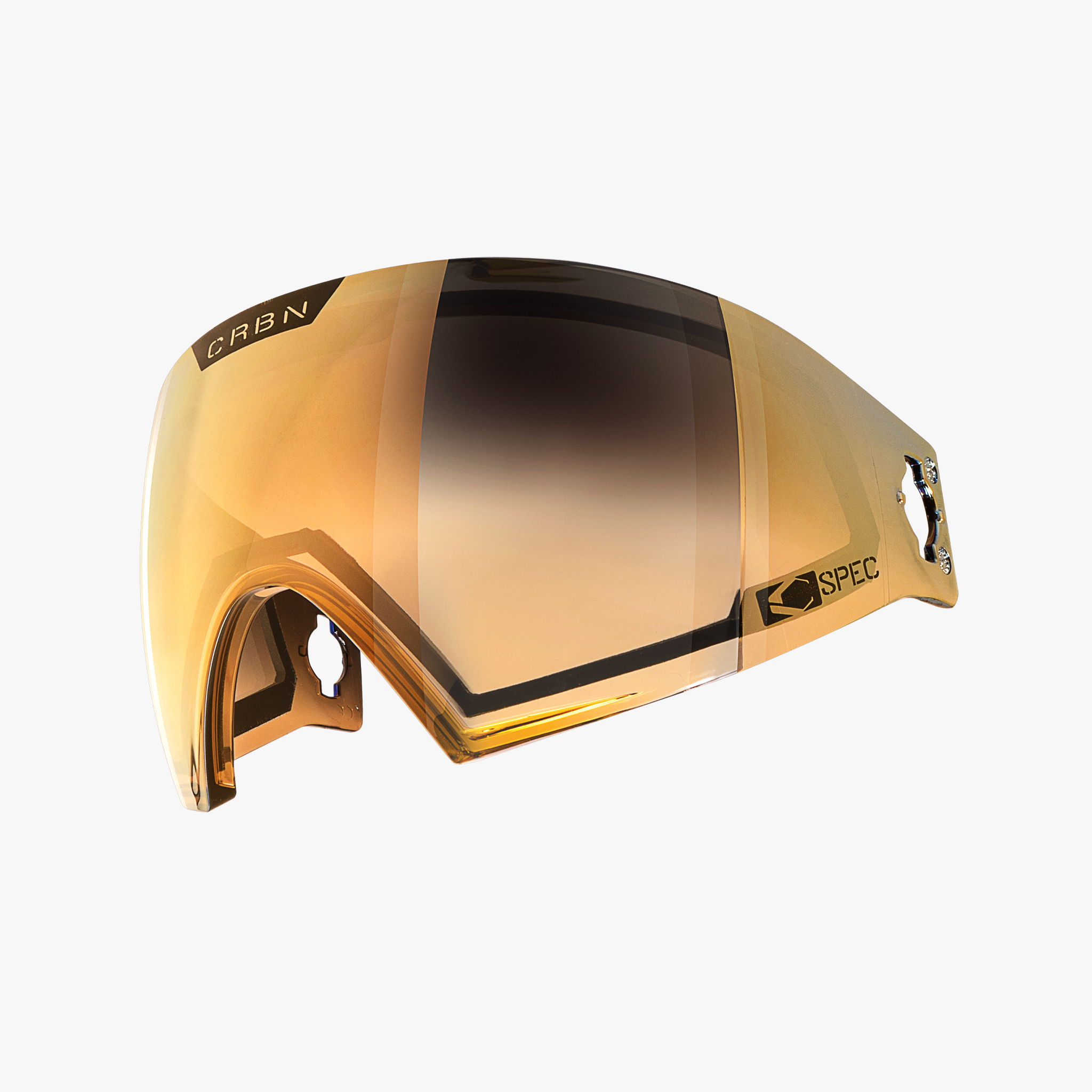 A gold-tinted visor with a gradient lens design.