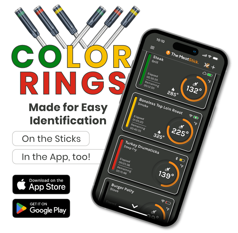 MeatStick Color Rings made for easy identification 