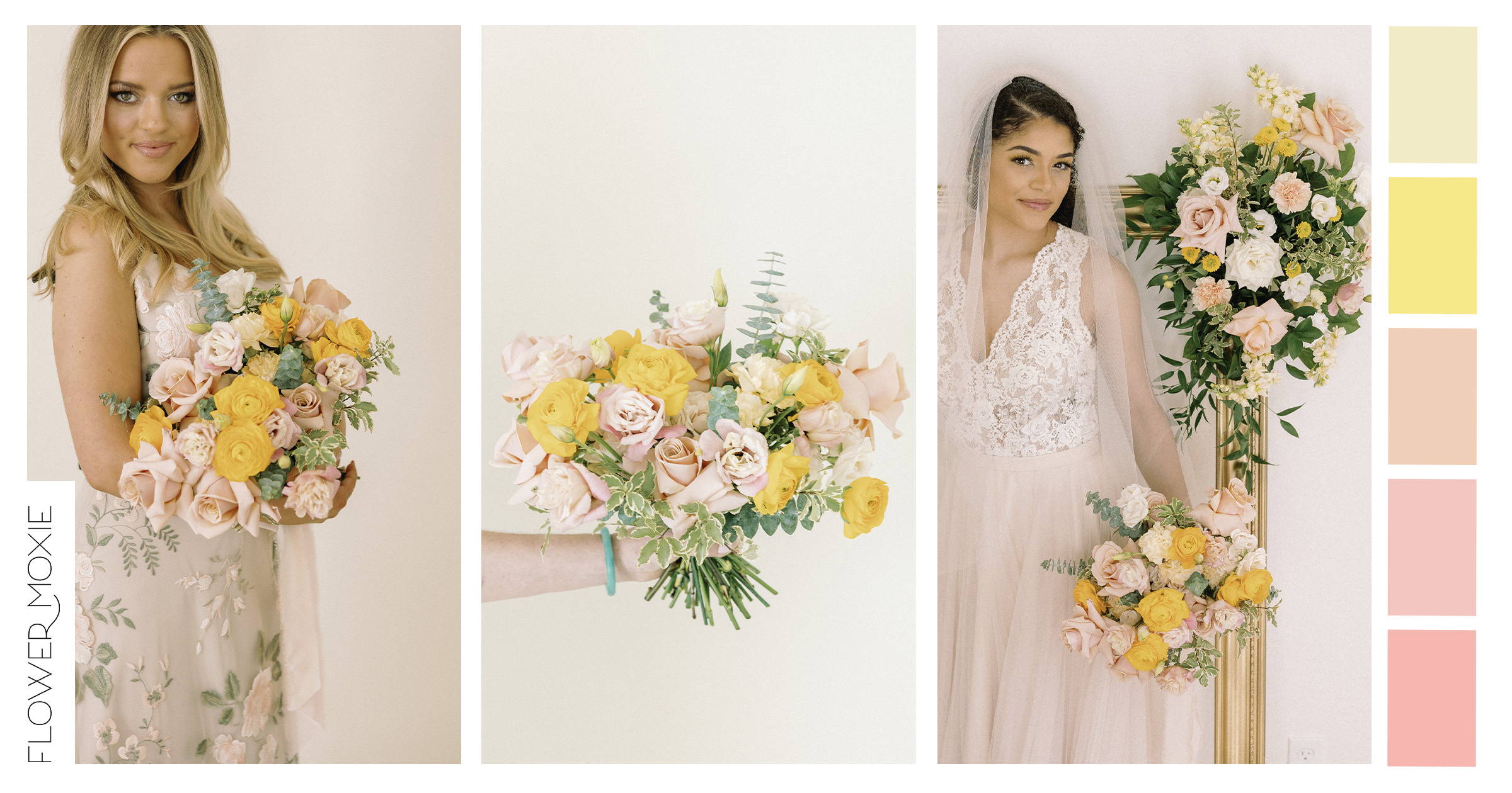 blush pink and yellow diy wedding flower kit