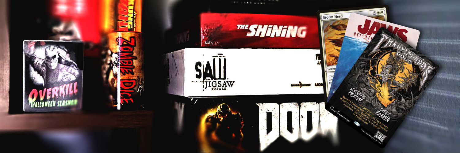 Aaron's board games shelf and current commander picks