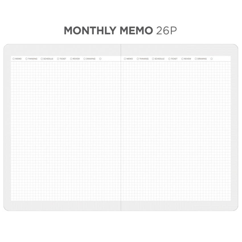 Monthly memo - After The Rain 2020 Dot your day weekly dated diary planner