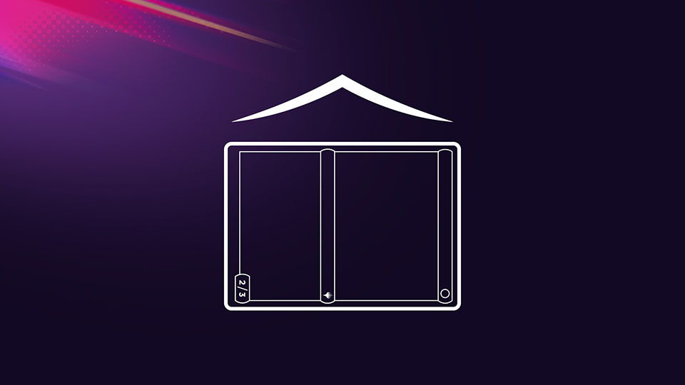 magic the gathering rules - how combat works - Minimalist house outline with a roof on a dark background.