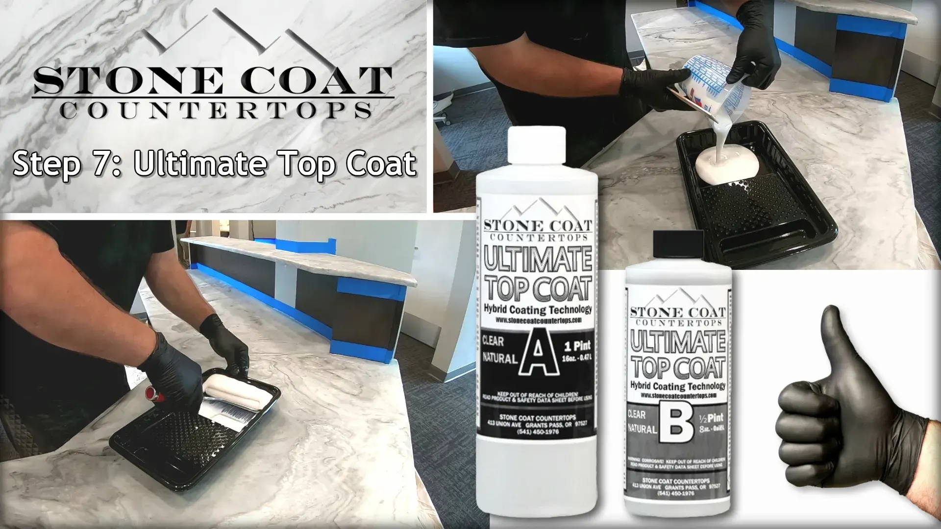 Optimal choice for ultimate scratch resistance and natural sheen: Mix and apply Stone Coat Ultimate Top Coat. 