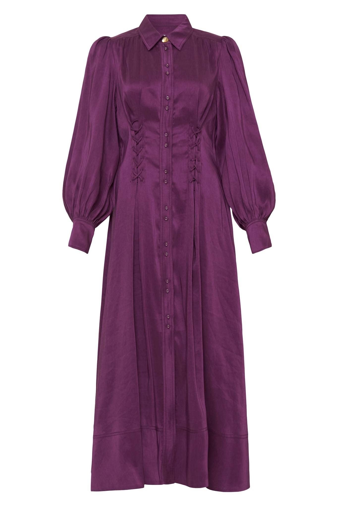 Violet purple shirt midi dress