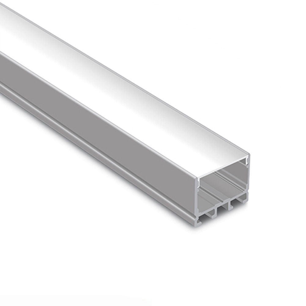 White rectangular plastic extrusion with a hollow interior.