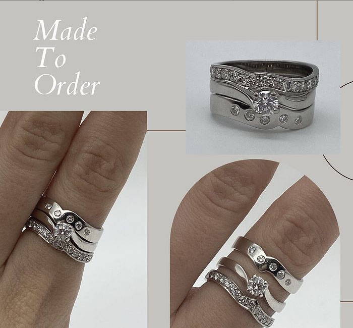 Wedding ring trio made by Gold Arts 