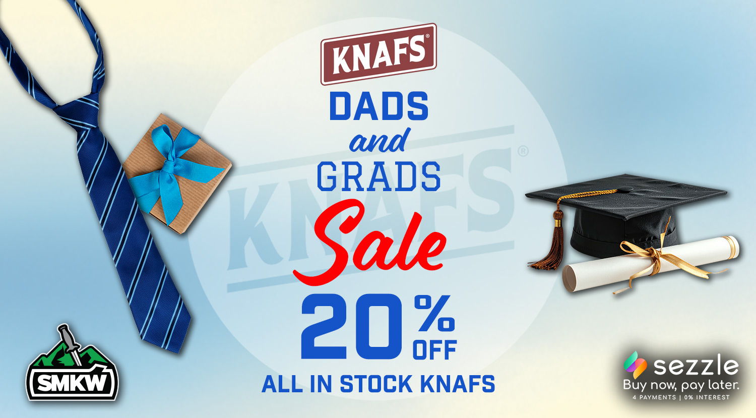 KNAFS Dads and Grads Sale, 20% off all in-stock KNAFS.