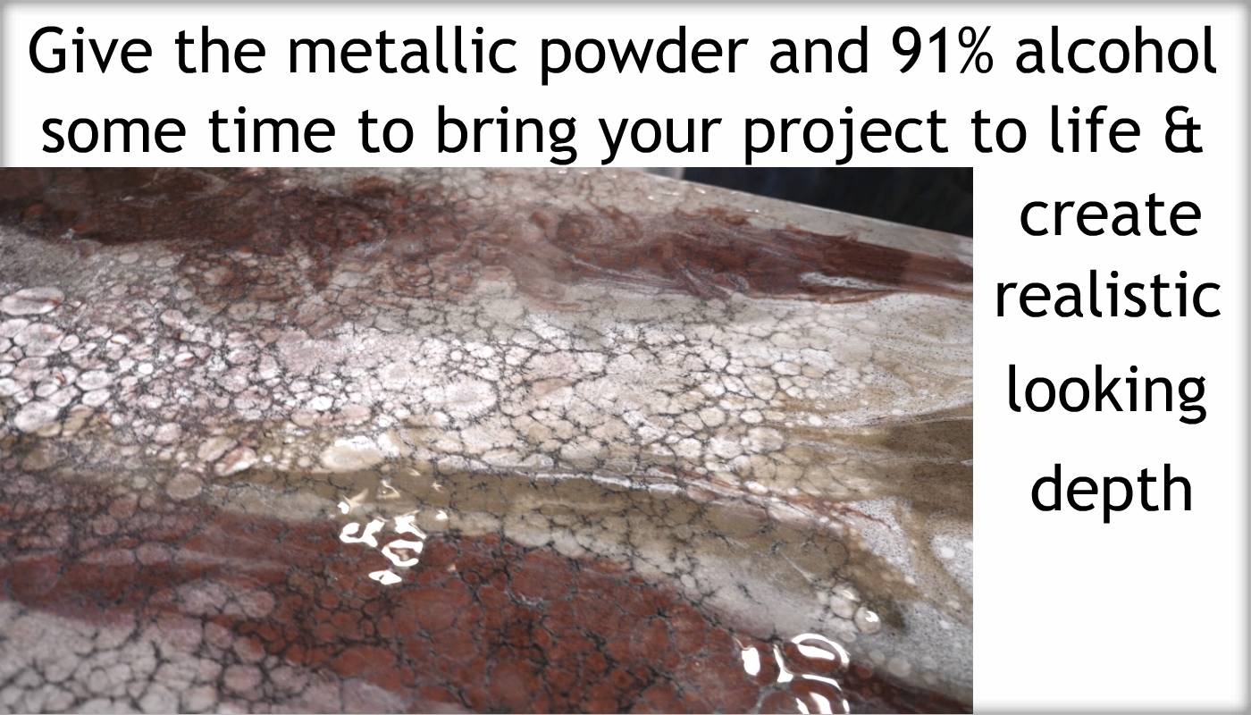 Let the metallic powder and 91% alcohol work their magic to bring depth and realism to your project.