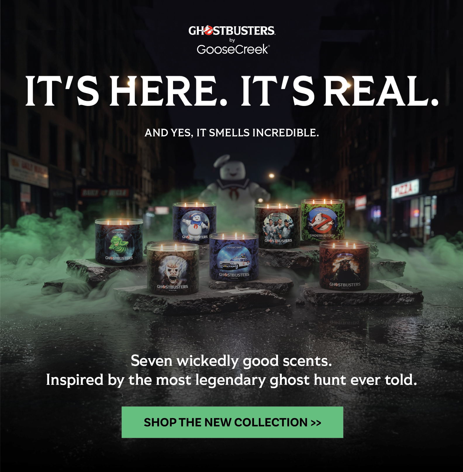 Promotional image for scented products inspired by ghost stories.