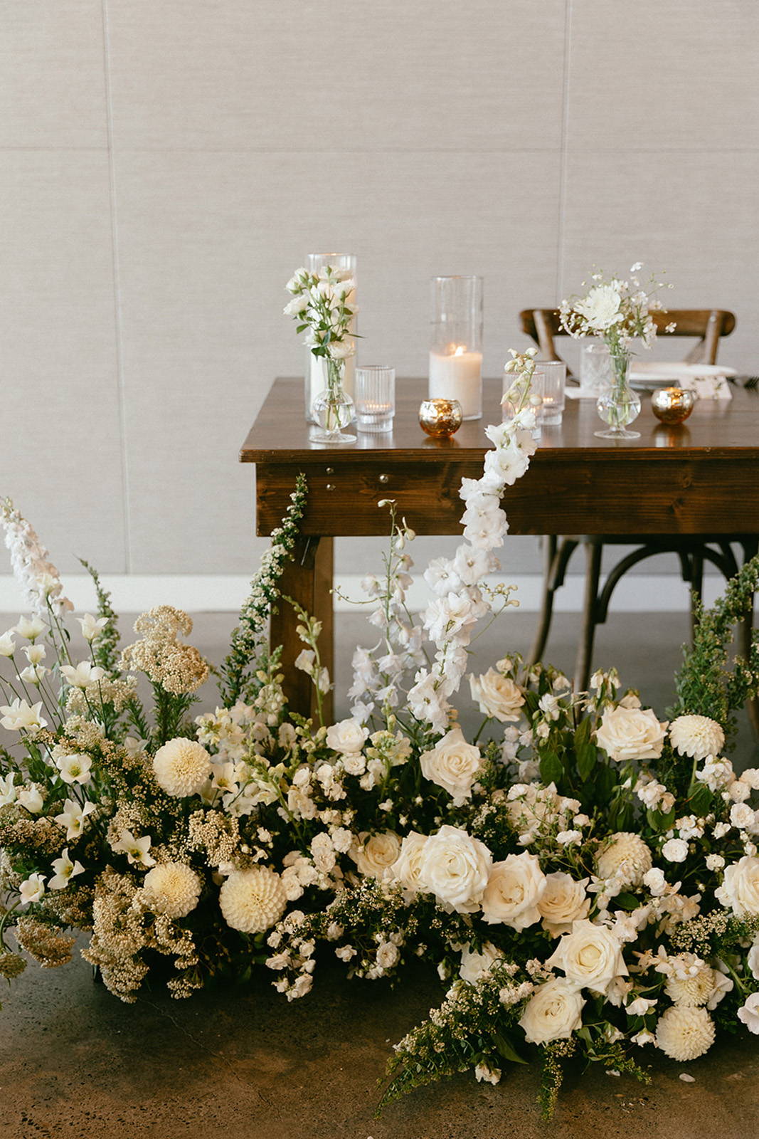wedding table adorned with flowers